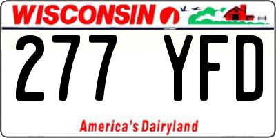 WI license plate 277YFD