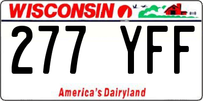 WI license plate 277YFF