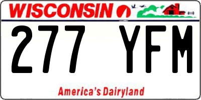WI license plate 277YFM