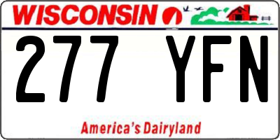 WI license plate 277YFN