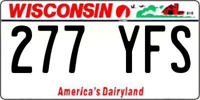 WI license plate 277YFS