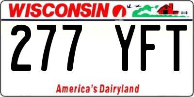 WI license plate 277YFT