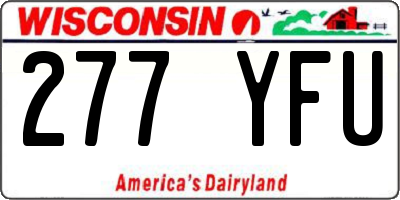 WI license plate 277YFU