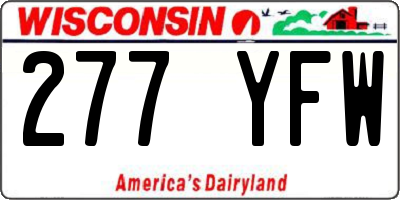 WI license plate 277YFW