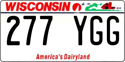 WI license plate 277YGG