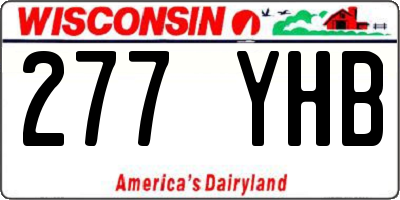 WI license plate 277YHB