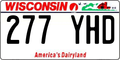 WI license plate 277YHD