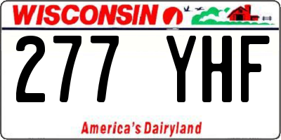 WI license plate 277YHF