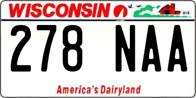 WI license plate 278NAA