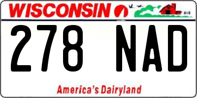 WI license plate 278NAD