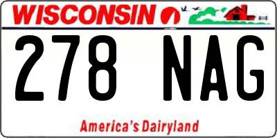 WI license plate 278NAG
