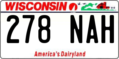 WI license plate 278NAH