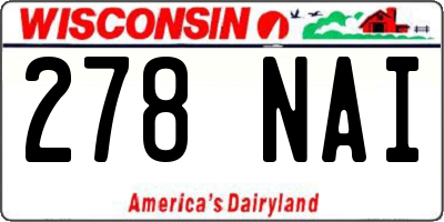 WI license plate 278NAI