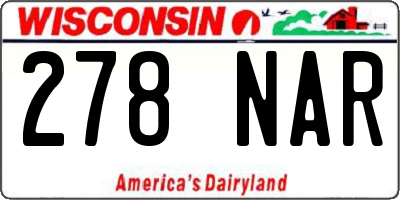 WI license plate 278NAR
