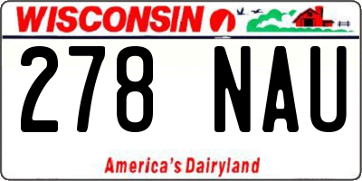 WI license plate 278NAU