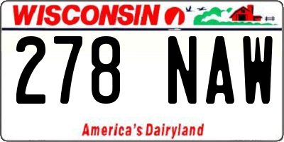 WI license plate 278NAW