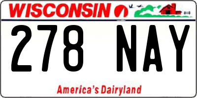 WI license plate 278NAY