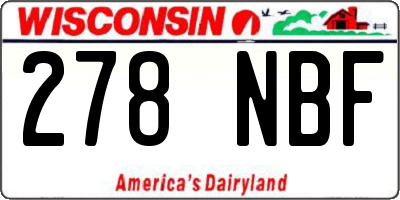 WI license plate 278NBF