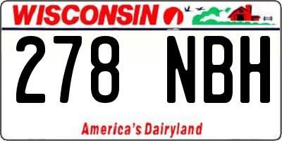 WI license plate 278NBH