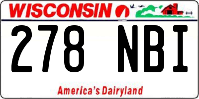 WI license plate 278NBI