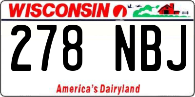 WI license plate 278NBJ