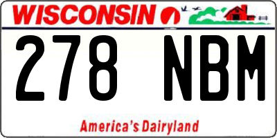 WI license plate 278NBM