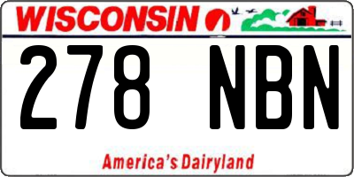 WI license plate 278NBN