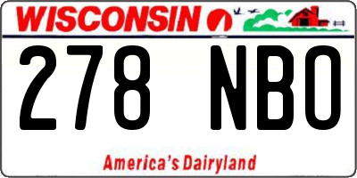 WI license plate 278NBO
