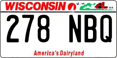 WI license plate 278NBQ