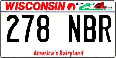 WI license plate 278NBR