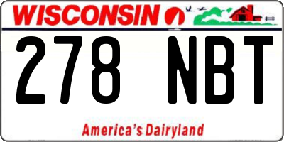WI license plate 278NBT
