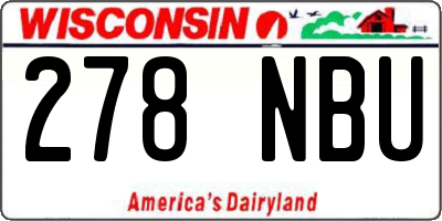 WI license plate 278NBU