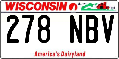 WI license plate 278NBV
