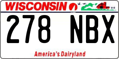 WI license plate 278NBX