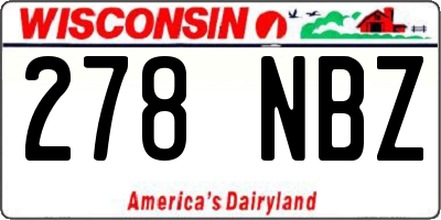 WI license plate 278NBZ