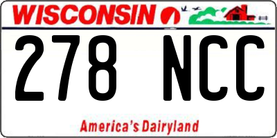 WI license plate 278NCC