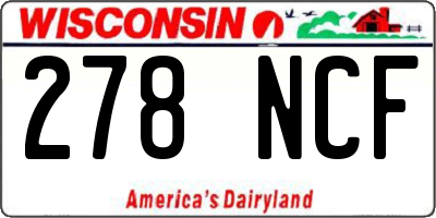 WI license plate 278NCF