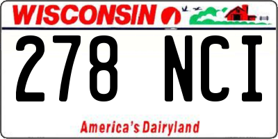 WI license plate 278NCI