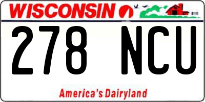 WI license plate 278NCU