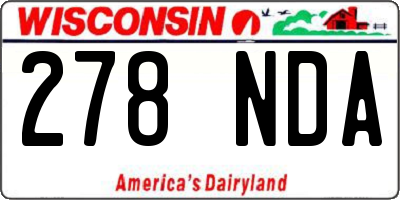 WI license plate 278NDA