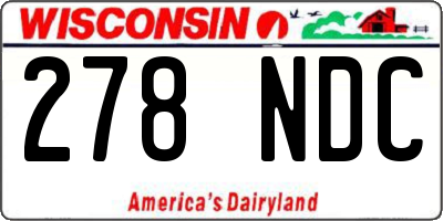 WI license plate 278NDC