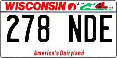 WI license plate 278NDE