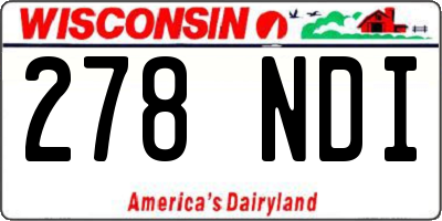 WI license plate 278NDI