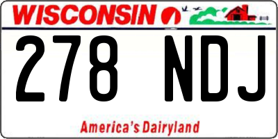 WI license plate 278NDJ