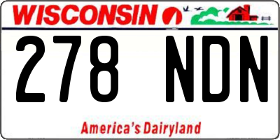 WI license plate 278NDN