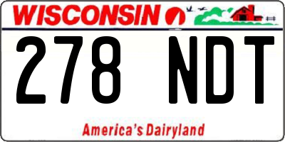 WI license plate 278NDT