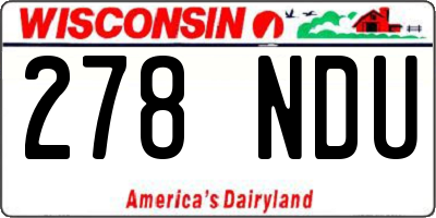 WI license plate 278NDU