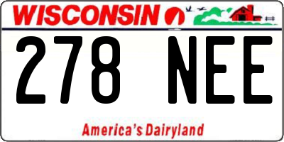 WI license plate 278NEE