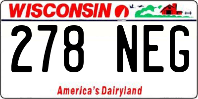 WI license plate 278NEG