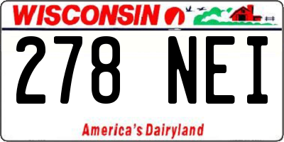 WI license plate 278NEI